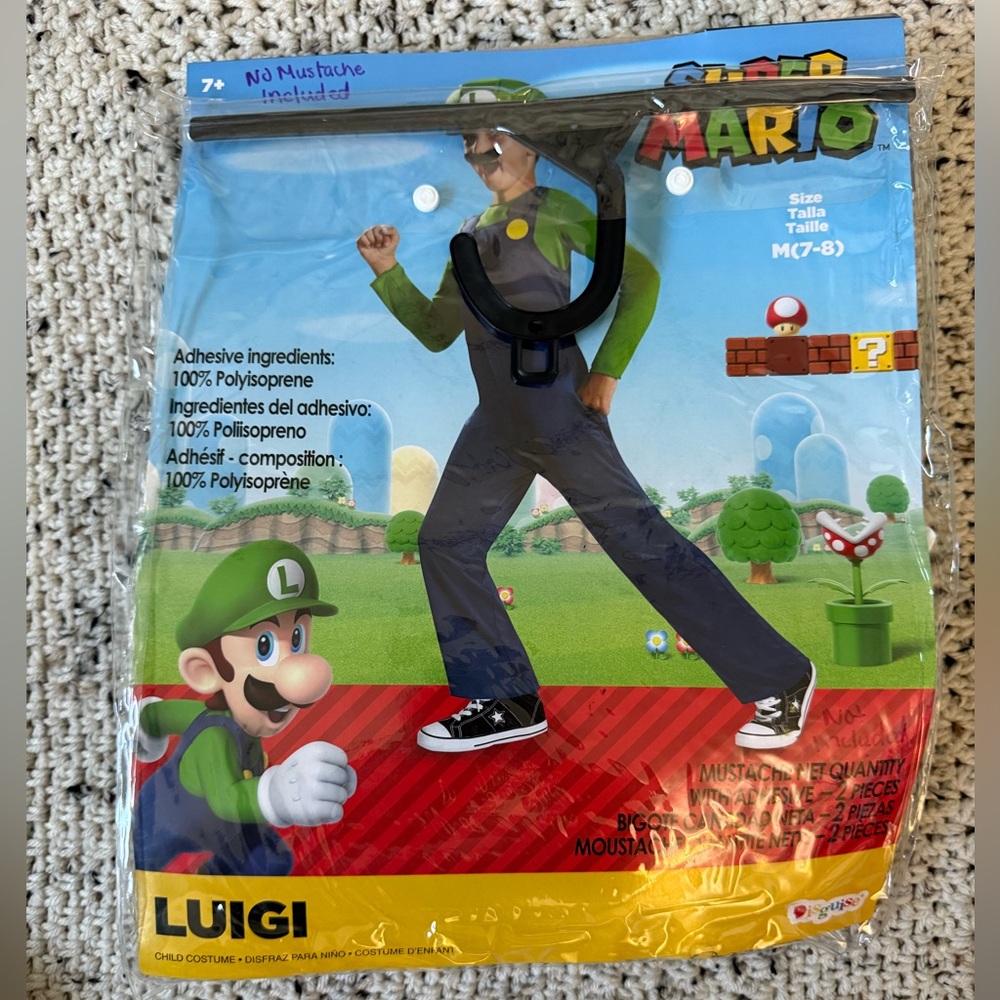 Super Mario Luigi Costume for Kids